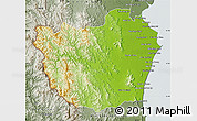 Physical Map of Phetcha Buri, semi-desaturated