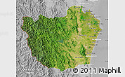 Satellite Map of Phetcha Buri, lighten, desaturated