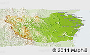 Physical Panoramic Map of Phetcha Buri, lighten