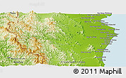 Physical Panoramic Map of Phetcha Buri