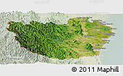 Satellite Panoramic Map of Phetcha Buri, lighten