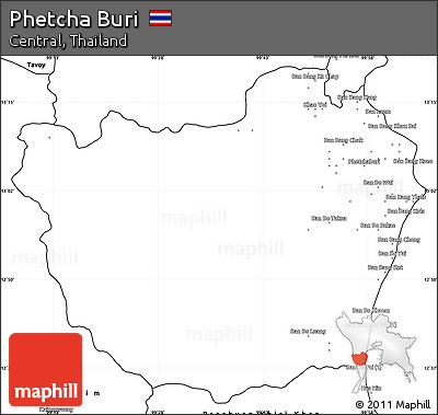 Blank Simple Map of Phetcha Buri