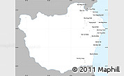 Gray Simple Map of Phetcha Buri, single color outside