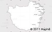 Silver Style Simple Map of Phetcha Buri, cropped outside