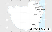 Silver Style Simple Map of Phetcha Buri, single color outside