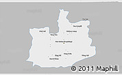 Gray 3D Map of Phranakhon Si Ayutthaya, single color outside