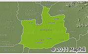 Physical 3D Map of Phranakhon Si Ayutthaya, semi-desaturated