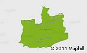 Physical 3D Map of Phranakhon Si Ayutthaya, single color outside