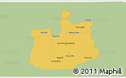 Savanna Style 3D Map of Phranakhon Si Ayutthaya, single color outside