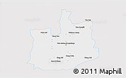 Silver Style 3D Map of Phranakhon Si Ayutthaya, single color outside