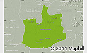 Physical Map of Phranakhon Si Ayutthaya, lighten, semi-desaturated