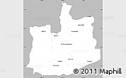 Gray Simple Map of Phranakhon Si Ayutthaya, single color outside