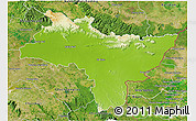 Physical 3D Map of Prachin Buri, satellite outside
