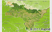 Satellite 3D Map of Prachin Buri, physical outside