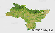 Satellite 3D Map of Prachin Buri, single color outside