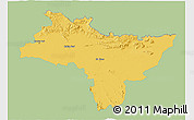 Savanna Style 3D Map of Prachin Buri, single color outside