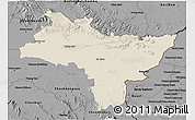 Shaded Relief 3D Map of Prachin Buri, darken, desaturated