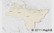 Shaded Relief 3D Map of Prachin Buri, lighten, desaturated