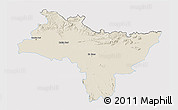Shaded Relief 3D Map of Prachin Buri, single color outside