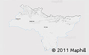 Silver Style 3D Map of Prachin Buri, single color outside