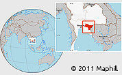 Gray Location Map of Prachin Buri, highlighted country