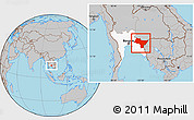 Gray Location Map of Prachin Buri, highlighted parent region