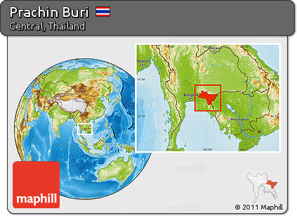 Physical Location Map of Prachin Buri