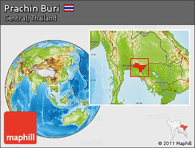 Physical Location Map of Prachin Buri