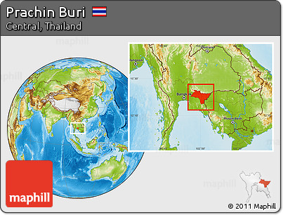 Physical Location Map of Prachin Buri