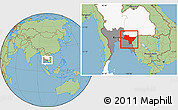 Savanna Style Location Map of Prachin Buri, highlighted country, highlighted parent region