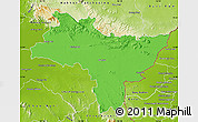 Political Map of Prachin Buri, physical outside