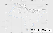 Silver Style Map of Prachin Buri, single color outside