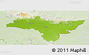 Physical Panoramic Map of Prachin Buri, lighten