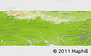 Physical Panoramic Map of Prachin Buri