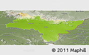 Physical Panoramic Map of Prachin Buri, semi-desaturated