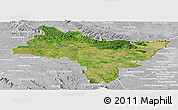 Satellite Panoramic Map of Prachin Buri, lighten, desaturated