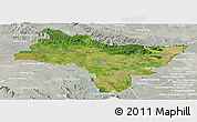 Satellite Panoramic Map of Prachin Buri, lighten, semi-desaturated