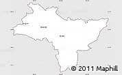 Silver Style Simple Map of Prachin Buri, cropped outside