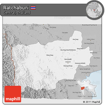 Gray 3D Map of Ratchaburi