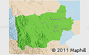Political 3D Map of Ratchaburi, lighten
