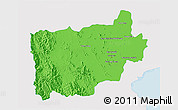 Political 3D Map of Ratchaburi, single color outside