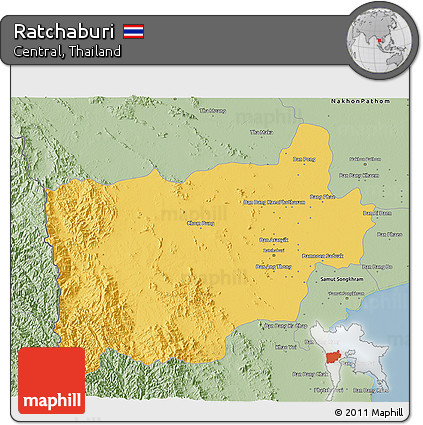 Savanna Style 3D Map of Ratchaburi