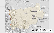 Shaded Relief 3D Map of Ratchaburi, desaturated
