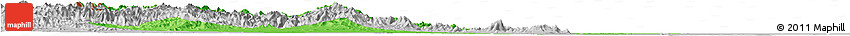 Political Horizon Map of Ratchaburi, lighten, desaturated
