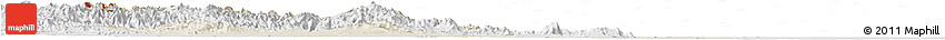 Shaded Relief Horizon Map of Ratchaburi, lighten, desaturated