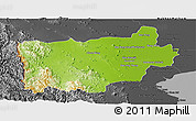 Physical Panoramic Map of Ratchaburi, darken, desaturated
