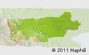Physical Panoramic Map of Ratchaburi, lighten