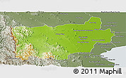 Physical Panoramic Map of Ratchaburi, semi-desaturated