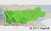 Political Panoramic Map of Ratchaburi, lighten, semi-desaturated
