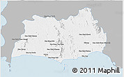 Gray 3D Map of Rayong, single color outside